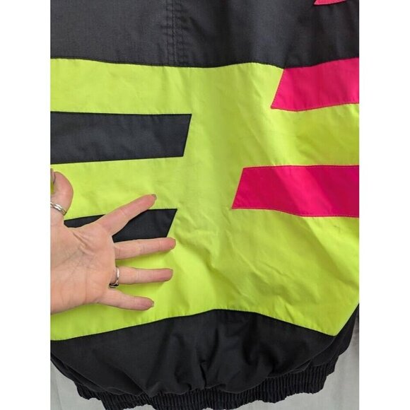 Be in the Current Seen Men's Medium vintage ski jacket, black and neon, zip up - Picture 8 of 15
